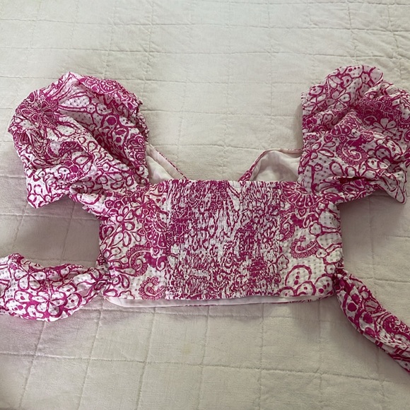 XSP Maeve by Anthropologie Pink Crop Blouse - Picture 8 of 10